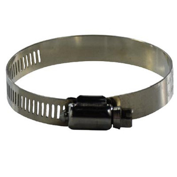 #8 Worm Gear Hose Clamp, 1/2 in. Wide Band, 301 Stainless Steel Band and Screw, 620 Series