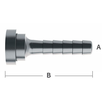 1/4 in. Barb Stem for 3/8 in. Nut, 303 Stainless Steel Beverage Fitting