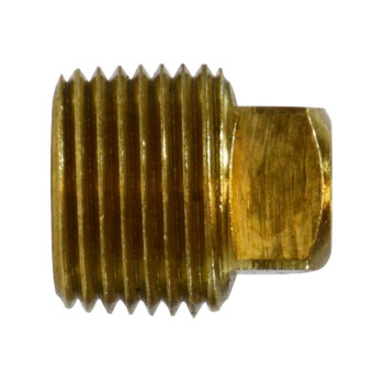 1 in. Cored Square Head Plug, NPTF Threads, 1000 PSI Max, Barstock Brass, Pipe Fitting