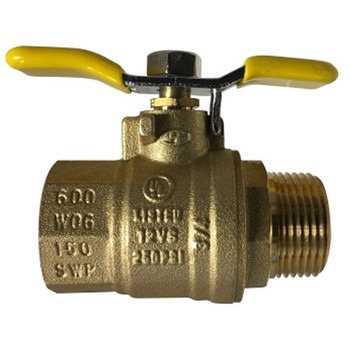 1/2 in. 600 WOG, Male x Female (M x F), Tee Handle Ball Valve, Forged Brass Body. UL 1/2 in. 600 WOG, Male x Female (M x F), Tee Handle Ball Valve, Forged Brass Body. UL