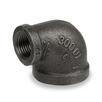 1-1/2 in. x 1 in. Pipe Fitting 90 Degree Reducing Elbow Ductile Iron Class 300 NPT Threaded UL/FM