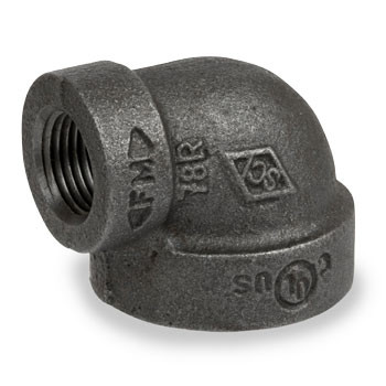 1-1/4 in. x 1 in. Cast Iron Pipe Fitting 90 Degree Reducing Elbows Class 125 Threaded NPT, UL/FM