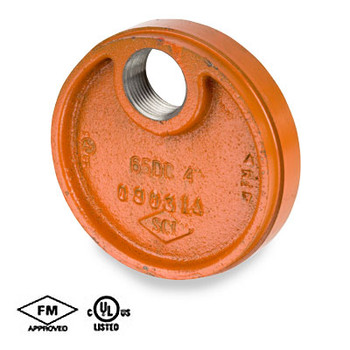 3 in. Grooved Drain Cap -  Ductile Iron -  Orange Paint Coating UL/FM 65DC COOPLOK Groove Fitting
