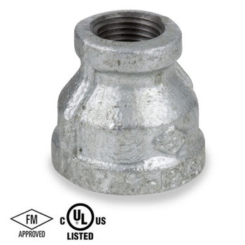 2 in. x 3/4 in. Reducing Coupling, Galvanized Malleable Iron 150#, NPT Threaded, UL/FM Pipe Fitting