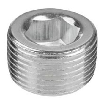 in. 1000# 316 Stainless Steel Bar Stock NPT Short Counter Sunk Hex Plug Pipe Fitting