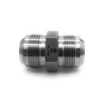 3/4 in. x 3/4 in. MJIC Union, 316 Stainless Steel Hydraulic Straight JIC Flare 37° Adapter Fitting
