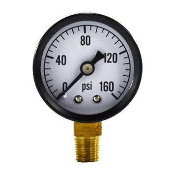 Air Compressor Pressure/Hydraulic Gauge 2 Face Side Mount 1/4 NPT 0-160 PSI 