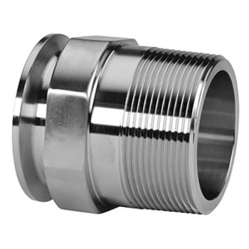 2-1/2 in. Clamp x 2 in. Male NPT Adapter (21MP) 316L Stainless Steel Sanitary Clamp Fitting