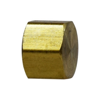 3/8 in. Tube OD - Hex Cap - Brass Compression Fitting