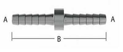 1/2 in. (1.80 in.OAL) Barb Splicer 304 Stainless Steel Beverage Fitting (Economy)