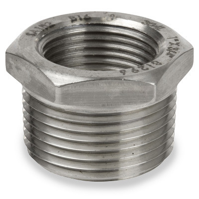 2 in. x 1/2 in. NPT Threaded - Hex Bushing - 150# Cast 316 Stainless Steel Pipe Fitting