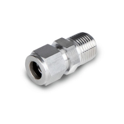 3/16 in. Tube x 1/8 in. NPT - Male Connector - Double Ferrule - 316 Stainless Steel Tube Fitting - Tube End View