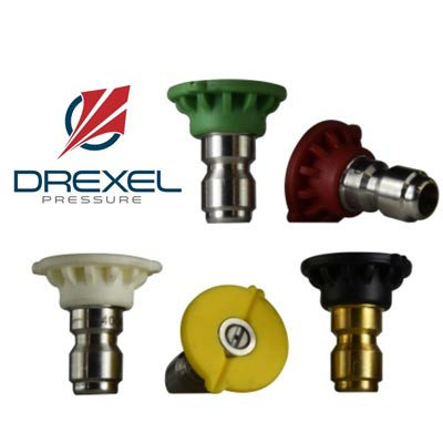 6.0 Green Tip 25-Degree Quick Disconnect, Stainless Steel, Drexel Pressure Spray Nozzle 4,000 PSI