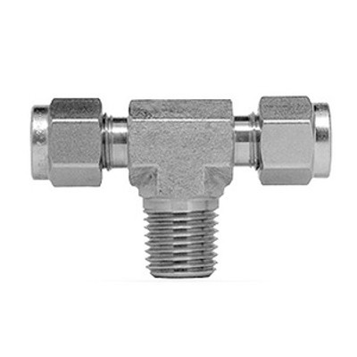 3/16 in. Tube x 1/8 in. MNPT - Male Branch Tee - 316 Stainless Steel Compression Tube Fitting