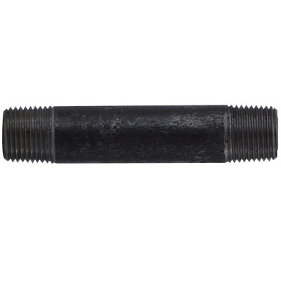 1/2 in. x 6 in. OAL - NPT Threaded - Schedule 160 XXS Extra Heavy Seamless Black Carbon Steel Pipe Nipple