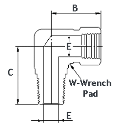 1/4 in. x 1/4 in. Threaded NPT Street Elbow 4500 PSI 316 Stainless Steel High Pressure Fittings