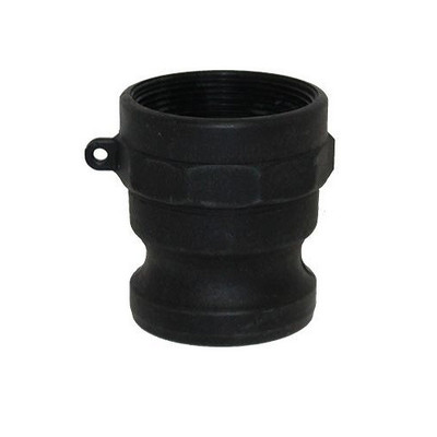 1/2 in. Male Adapter x Female NPT Thread - Type A Adapter - Black Polypropylene Camlock (Cam & Groove)
