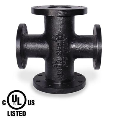14 in. x 6 in. Reducing Cross - 150 LB Ductile Iron Flanged Pipe Fitting