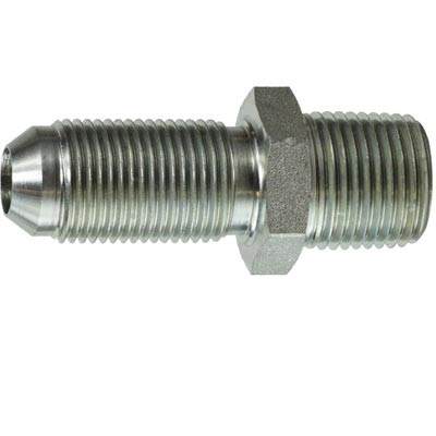 1-5/8-12 x 1-1/4 in. JIC to Male Pipe Steel Bulkhead Hydraulic Adapter (Cr3+ Chrome Plated)