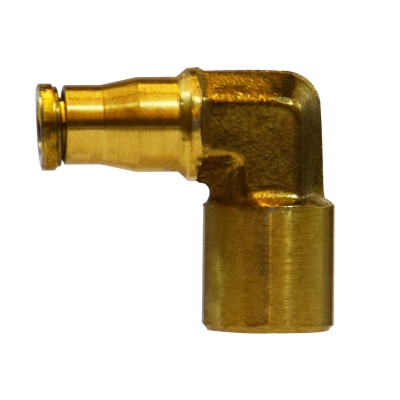 1/4 in. Tube OD x 1/4 in. Female NPTF, Push-In Female Elbow, 90 Degrees, Brass Push-to-Connect Fitting