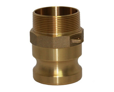 2 in. Type F Adapter - Brass Cam and Groove Male Adapter x Male NPT Thread