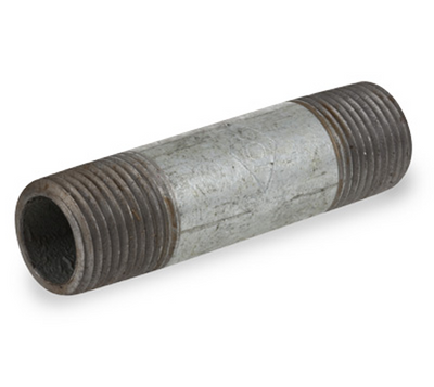 1-1/4 in. x 9 in. NPT Threaded - Schedule 40 Welded Carbon Steel - Galvanized Pipe Nipple