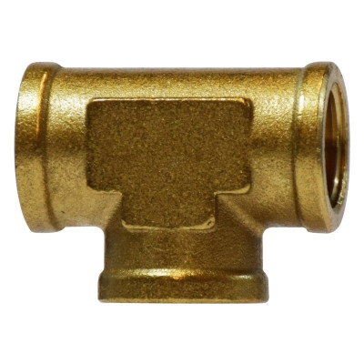 1/4 in. Union Forged Tee, FIP x FIP x FIP, Up to 1200 PSI, Female NPTF Threads, Brass, Pipe Fitting