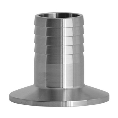 4 in. Tube OD - Brewery Hose Barb Adapter - 14MPHRL - 304 Stainless Steel Sanitary Clamp Fitting
