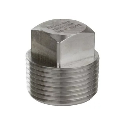 3/4 in. NPT Threaded - Square Head Plug (Solid) - 304/304L Stainless Steel - Class 3000# Forged Pipe Fitting