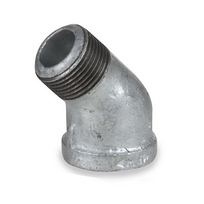 1 in. NPT Threaded - 45 Degree Street Elbow - 150# Galvanized Malleable Iron Pipe Fitting - UL/FM