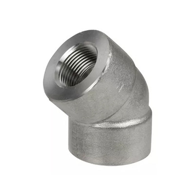 1-1/4 in. NPT Threaded - 45 Degree Elbow - 316/316L Stainless Steel - Class 3000# Forged Pipe Fitting