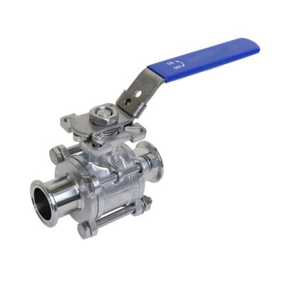 1-1/2 in. Clamp Ends - 3PC Encapsulated 2-Way Ball Valve - PTFE - 316L Stainless Steel Sanitary Ball Valve (BVETC)