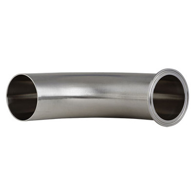 4 in. Polished 90° Clamp x Weld Elbow - L2CM - 316L Stainless Steel Sanitary Butt Weld Fitting (3-A) Bottom View