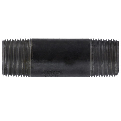 1 in. x 6 in. Schedule 160, Threaded NPT Nipple, Extra Heavy XXS Seamless Black Carbon Steel Pipe Nipple