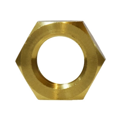 1/2 in. Lock Nut - NPSL Straight Pipe Threads - Jam Nut - Barstock Brass Pipe Fitting