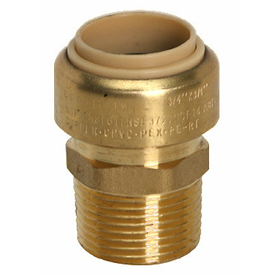 2 in. x 2 in. Male Adapter (Push x MNPT) QuickBite (TM) Push-to-Connect/Press On Fitting, Lead Free Brass (Disconnect Tool Included)