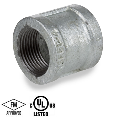 4 in. NPT Threaded - Banded Coupling - 150# Malleable Iron Galvanized Pipe Fitting - UL/FM