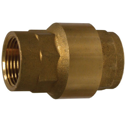 1-1/2 in. Brass In-Line Check Valve, High Capacity, 400 PSI, FNPT x FNPT, Viton Seal