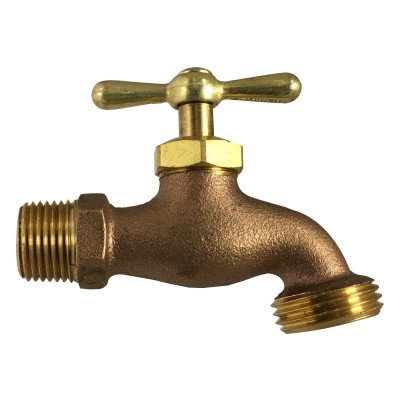 1/2 in. MIP x 3/4 in. Garden Hose Thread Outlet, Male NPT Threads, Brass Hose Bibb