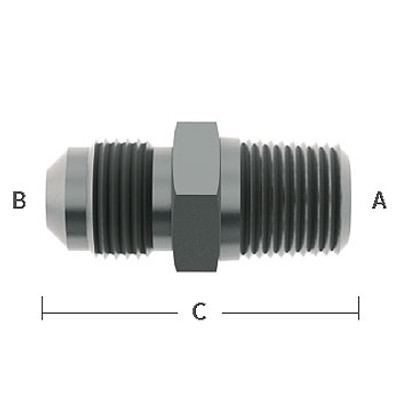 3/8 in. NPT x 5/16 in. (1/2-16) Male Flare Straight Adapter 303 Stainless Steel Beverage Fitting