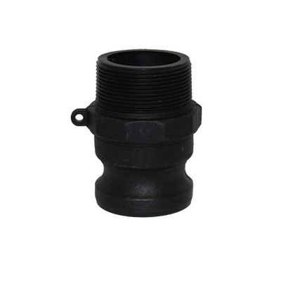1 in. Male Cam Adapter x Male NPT Threaded - Type F - Black Polyproplene Camlock (Cam & Groove)