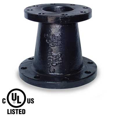 14 in. x 6 in. Concentric Reducer - 150 LB Ductile Iron Flanged Pipe Fitting