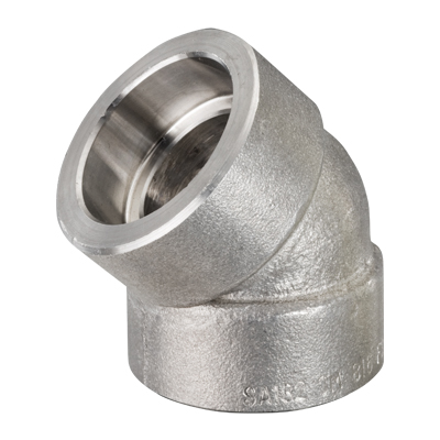 2 in. Socket Weld 45 Degree Elbow 316/316L 3000LB Forged Stainless Steel Pipe Fitting