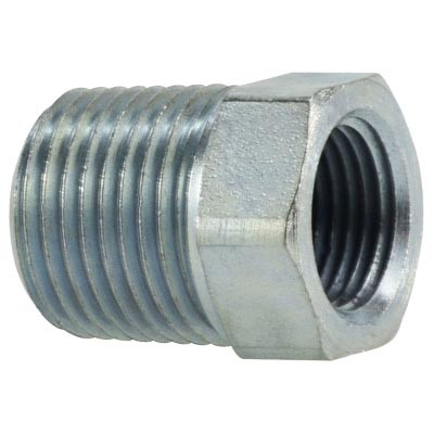 1 in. Male x 3/4 in. Female NPT Threaded - Reducing Hex Bushing - Steel Pipe Fitting (Cr3+ Chrome Plated)