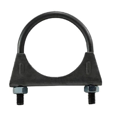 3 in. Saddle Style U-Bolt Muffler Hose Clamps, Carbon Steel Band, Housing and Bridge