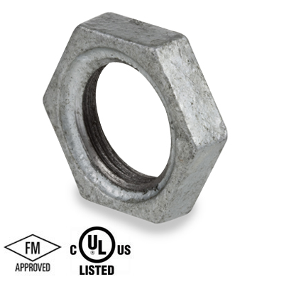 3 in. NPSL Threaded - Lock Nut - 150# Malleable Iron Galvanized Pipe Fitting - UL/FM