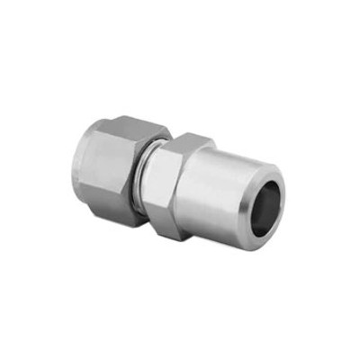 1/2 in. Tube x 3/8 in. MPW - Male Pipe Weld Connector - Double Ferrule - 316 Stainless Steel Compression Tube Fitting