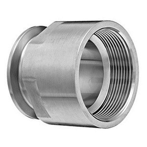 2 in. Tube OD x 2 in. Female NPT - 22MP Clamp End x Threaded Adapter - 316L Stainless Steel Sanitary Clamp Fitting