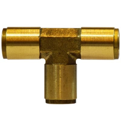 5/32 in. Tube OD, Push-In Union Tee, Brass Push to Connect Fittings