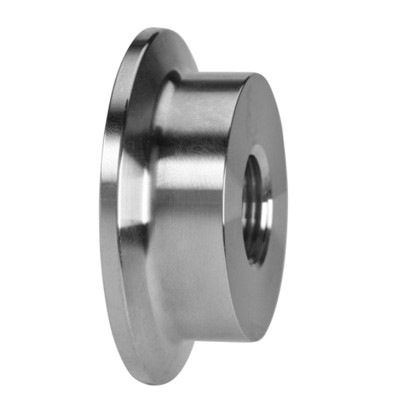 View 2: 1/2 in. 23BMP Thermometer Cap (1/4 in. Tapped FNPT) 316L Stainless Steel Sanitary Clamp Fitting